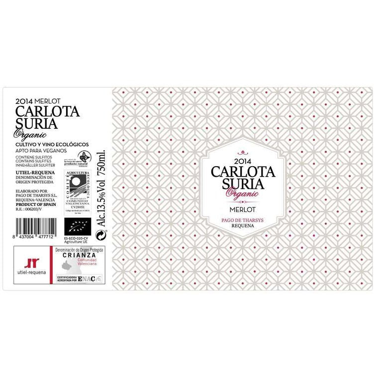 Merlot Bio Rotwein Carlota Suria DO Requena