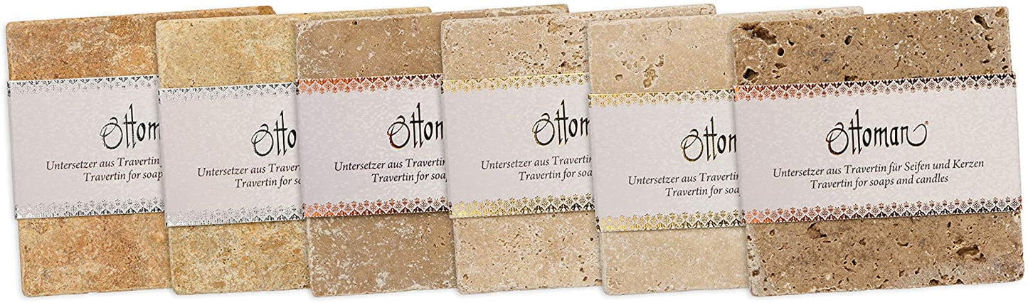 Travertin Untersetzer Seifenablage 10x10cm