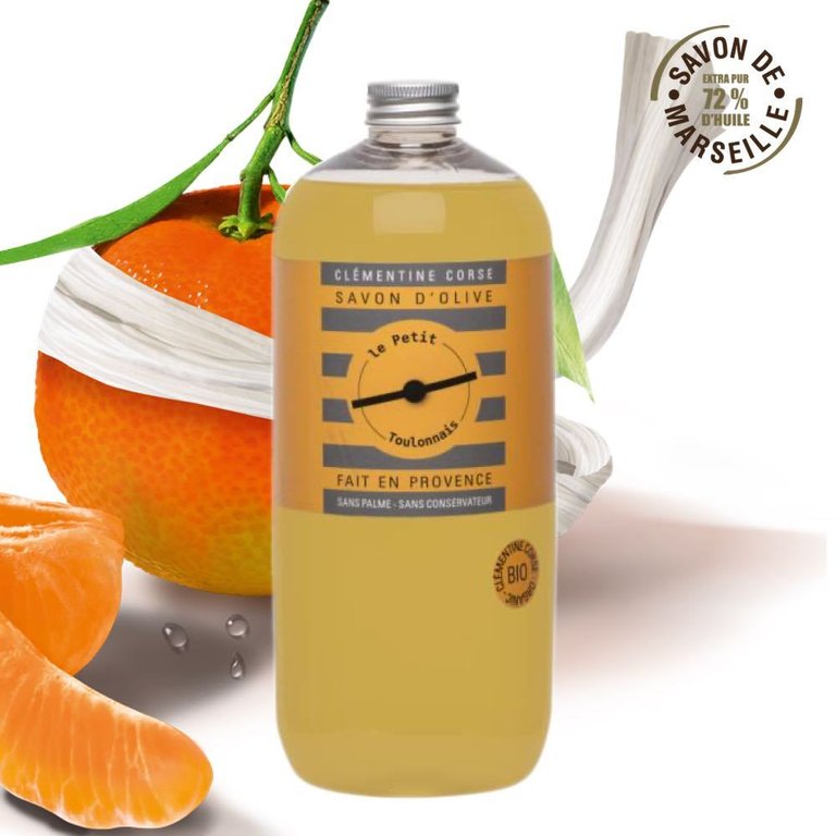 BIO-Flüssigseife Korsische Clementine 1L Nachfüllpackung