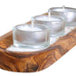 Kerzenhalter-Set "Romantik" aus Olivenholz