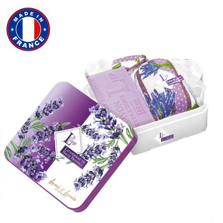 Lavendel Geschenkset Duftkissen & Seife & Dose Haute Provence