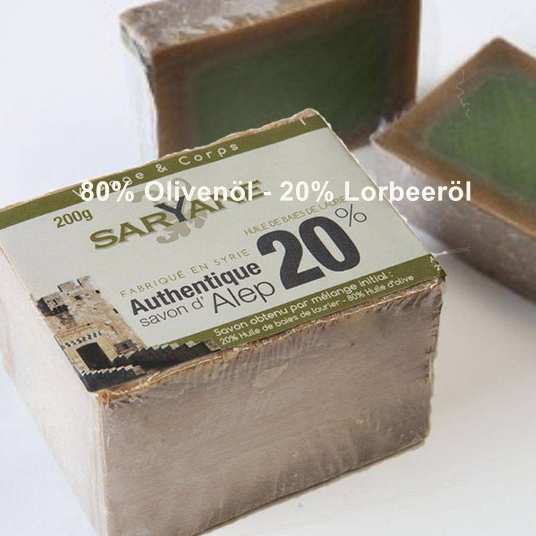 Aleppo Seife 80/20 Olivenöl-Lorbeeröl Saryane